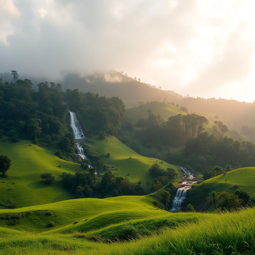 Vagamon green meadows and Athirappilly waterfalls in Kerala