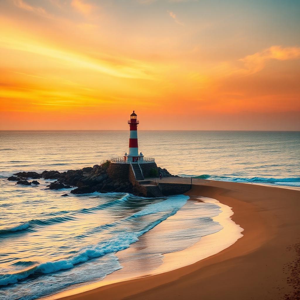 Kovalam lighthouse beach and Poovar backwaters at golden hour in South Kerala