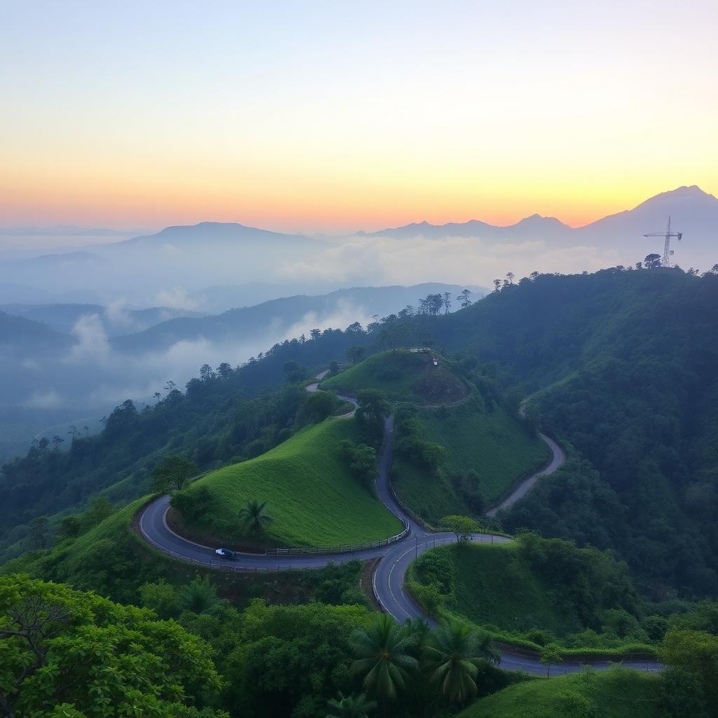 Winding hill roads through the coffee estates of Chikkamagaluru
