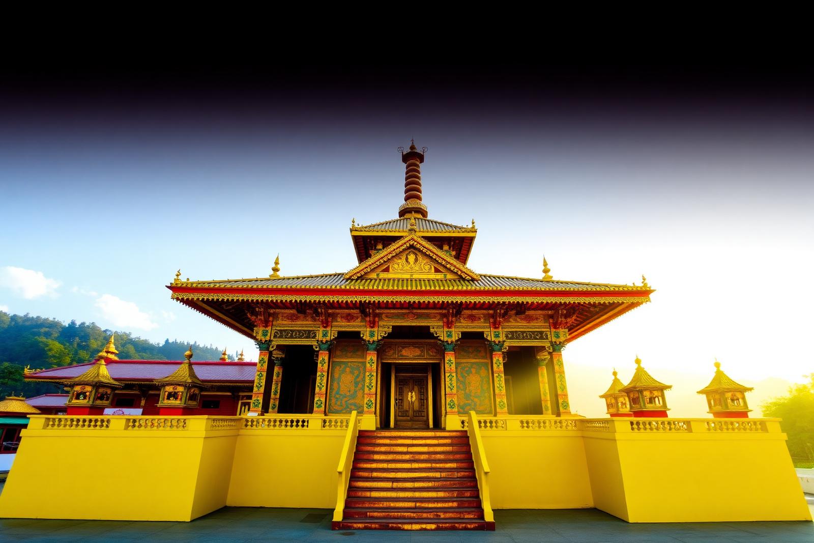 Namdroling Golden Temple monastery in Bylakuppe, Coorg