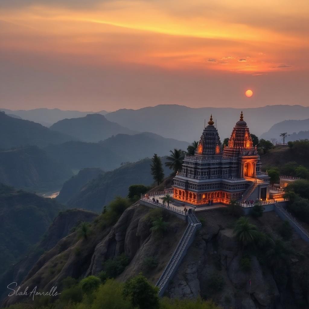 Cinematic view of the sacred Mantralayam - Srisailam - Mahanandi - Ahobilam pilgrimage — India temple photography