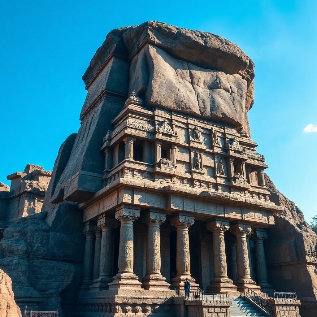Ellora Caves Kailasa monolithic rock-cut temple carved from a single stone
