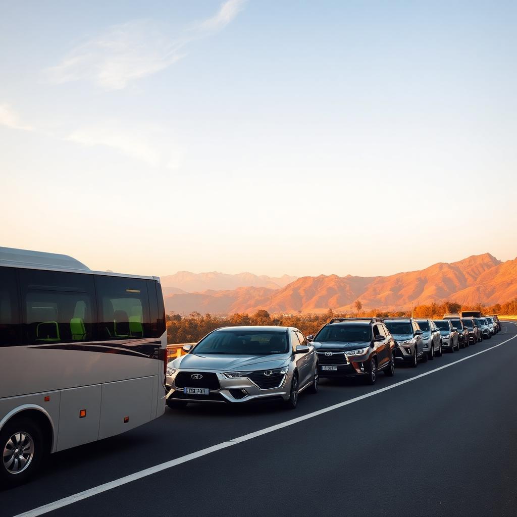 Fleet of well-maintained cars and coaches ready for outstation and group travel across India