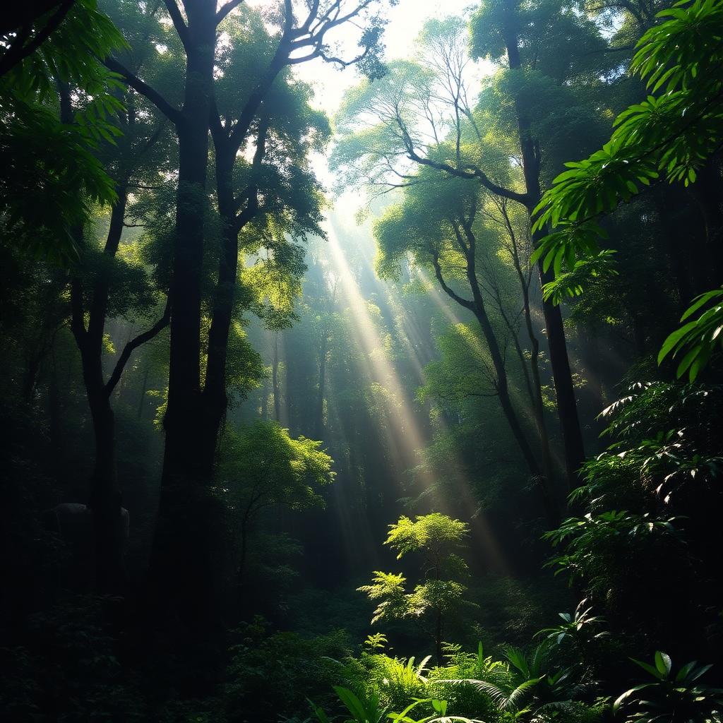 Sunlight streaming through tall bamboo groves in Muthanga Wildlife Sanctuary, Wayanad