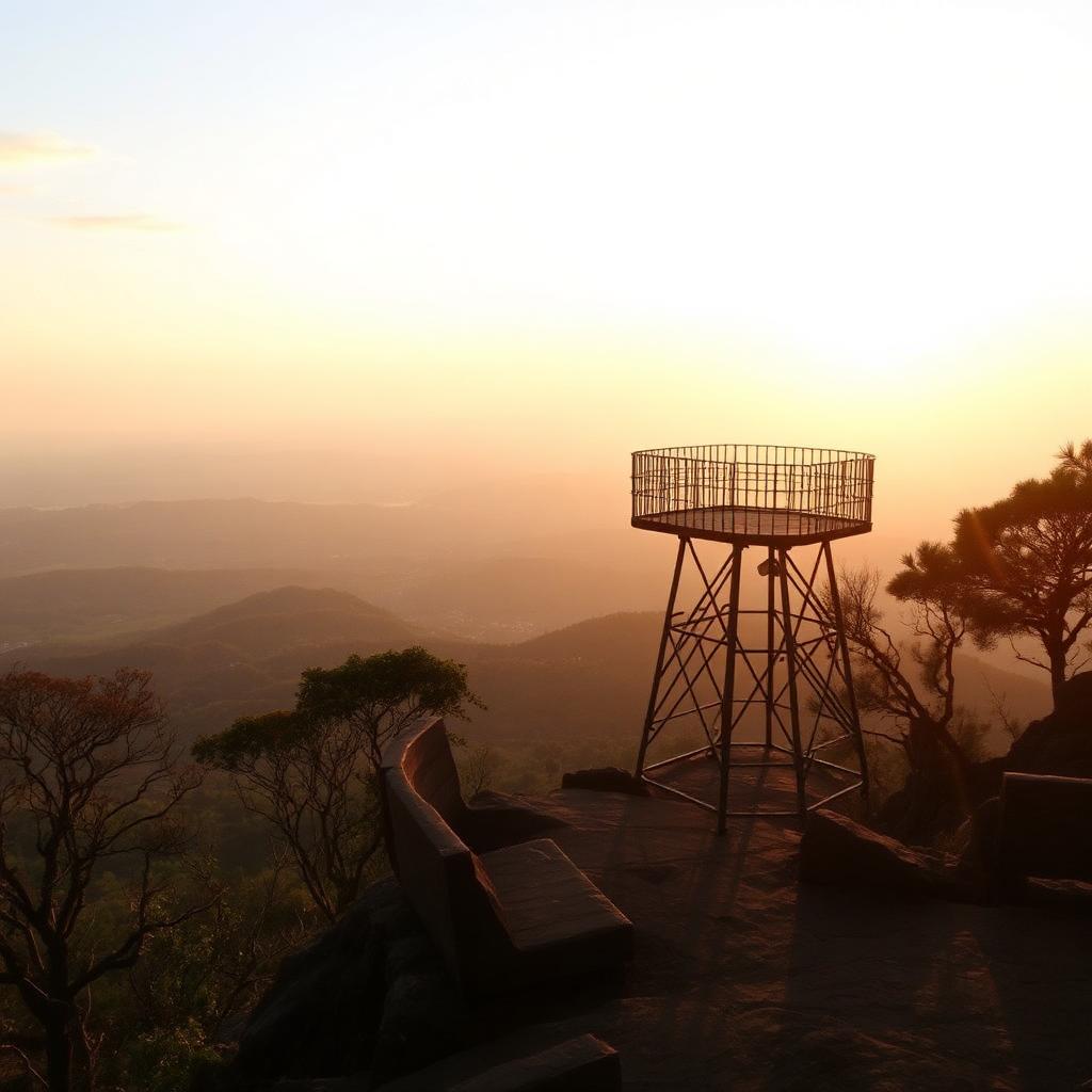 Lady's Seat viewpoint overlooking the Shevaroy Hills at sunset