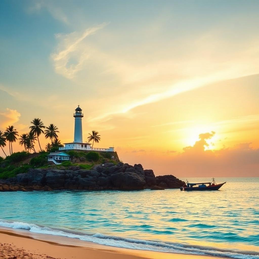 Kovalam lighthouse beach and Poovar backwaters at golden hour in South Kerala