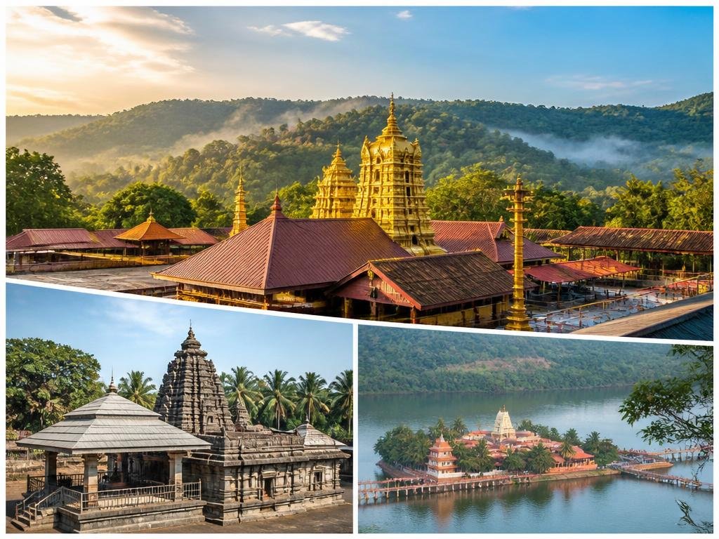 Cinematic view of the sacred Kollur - Sigandur - Kateel pilgrimage — India temple photography