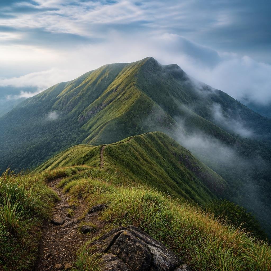 Cinematic view of the Netravati Peak Trek weekend getaway — India travel photography