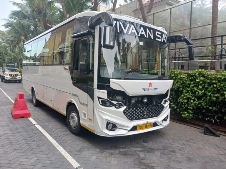 21-seater coach from the Explore India Holidays rental fleet